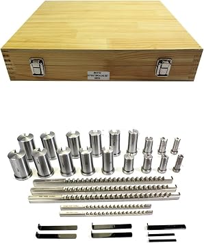 30pcs Keyway Broach Set Inch Sized 5pcs Broaches 1/2''-1-1/2'' 18pcs Bushings And 7pcs Shims HSS Tool Versatile Applications