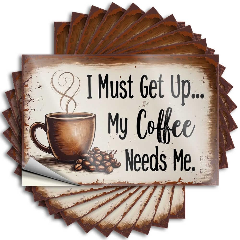 Outdoor Bar Decor, Decal Funny Hat Quote Stickers, Aesthetic No Residue Decals for Luggage | Gamers Party Favor Custom Morning Coffee Motivation(8X12CM)