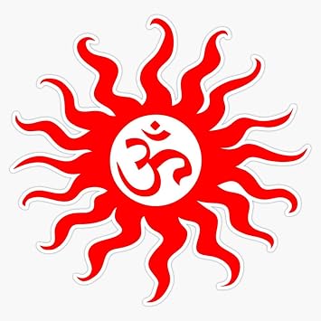 Ohm Mantra Om Yoga Indian Symbol Sun Sticker Vinyl Bumper Sticker Decal Waterproof 5 Inches EVAN-YOGA-STICKERS-4654