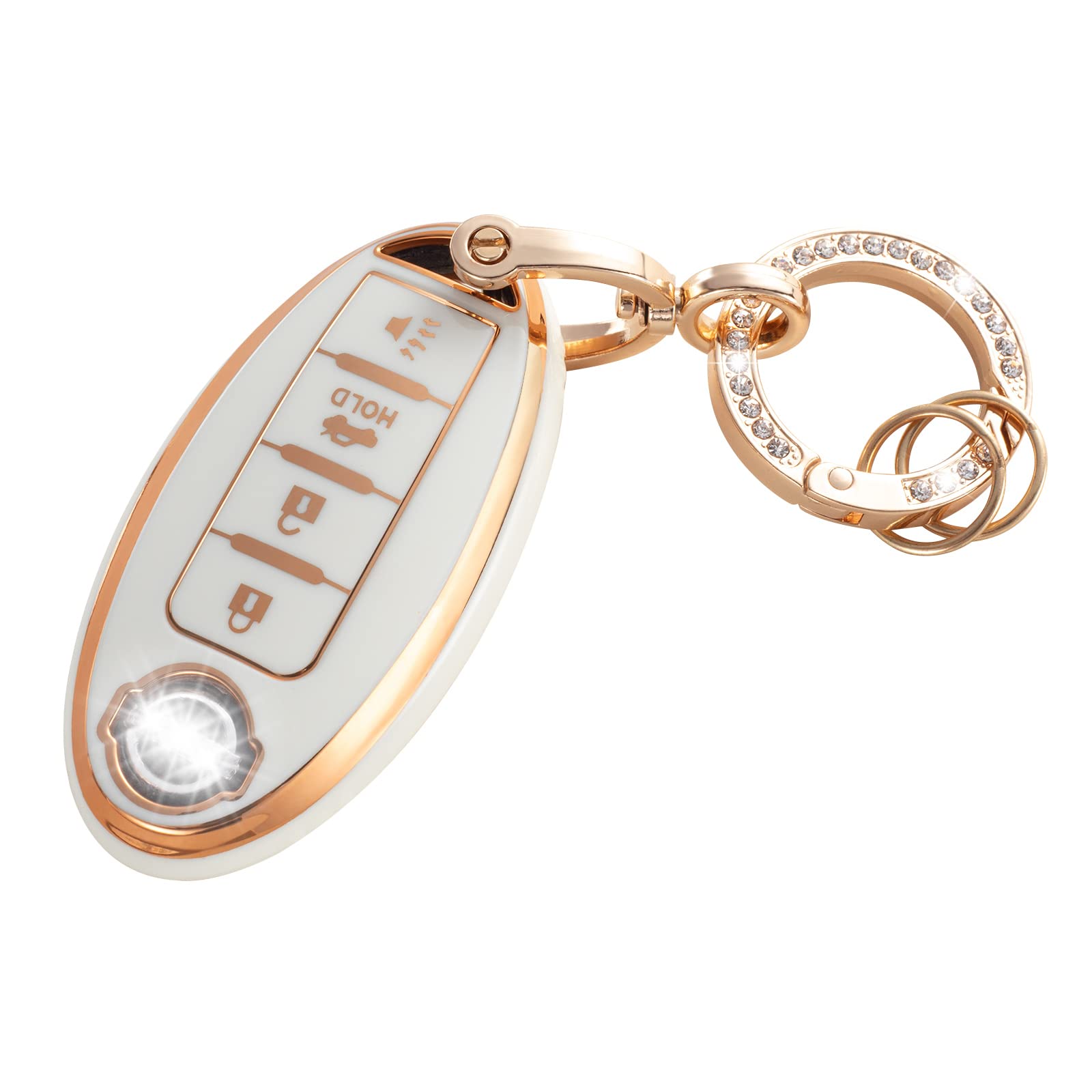 RUABIBAN Key Fob Cover Compatible with Nissan, Soft TPU Key Case Shell Fit for Altima Rogue Sentra Pathfinder Frontier Maxima Titan Murano Kicks Juke