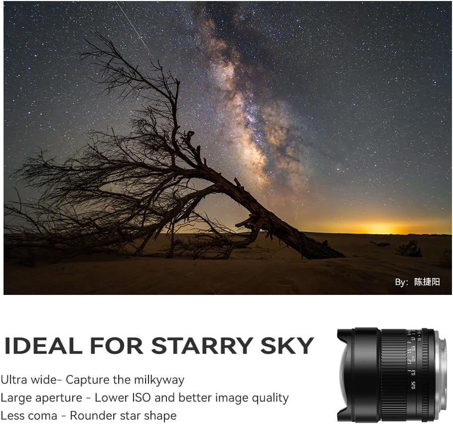 TTArtisan 10mm F2 超広角レンズ APS-C 105&deg;画角 軽量 25cm撮影距離 風景、建築、天体撮影に最適 (E