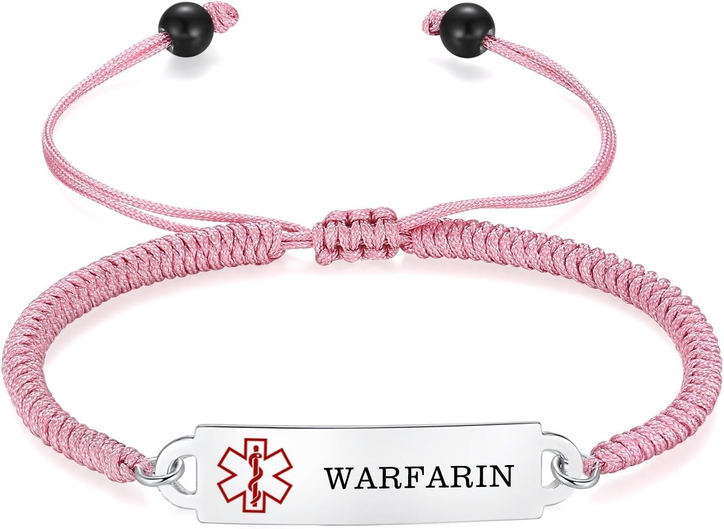 Medical Alert Bracelets for Women Adjustable Personalized Free Engrave Medical ID Bracelets 6.5-8 Inch