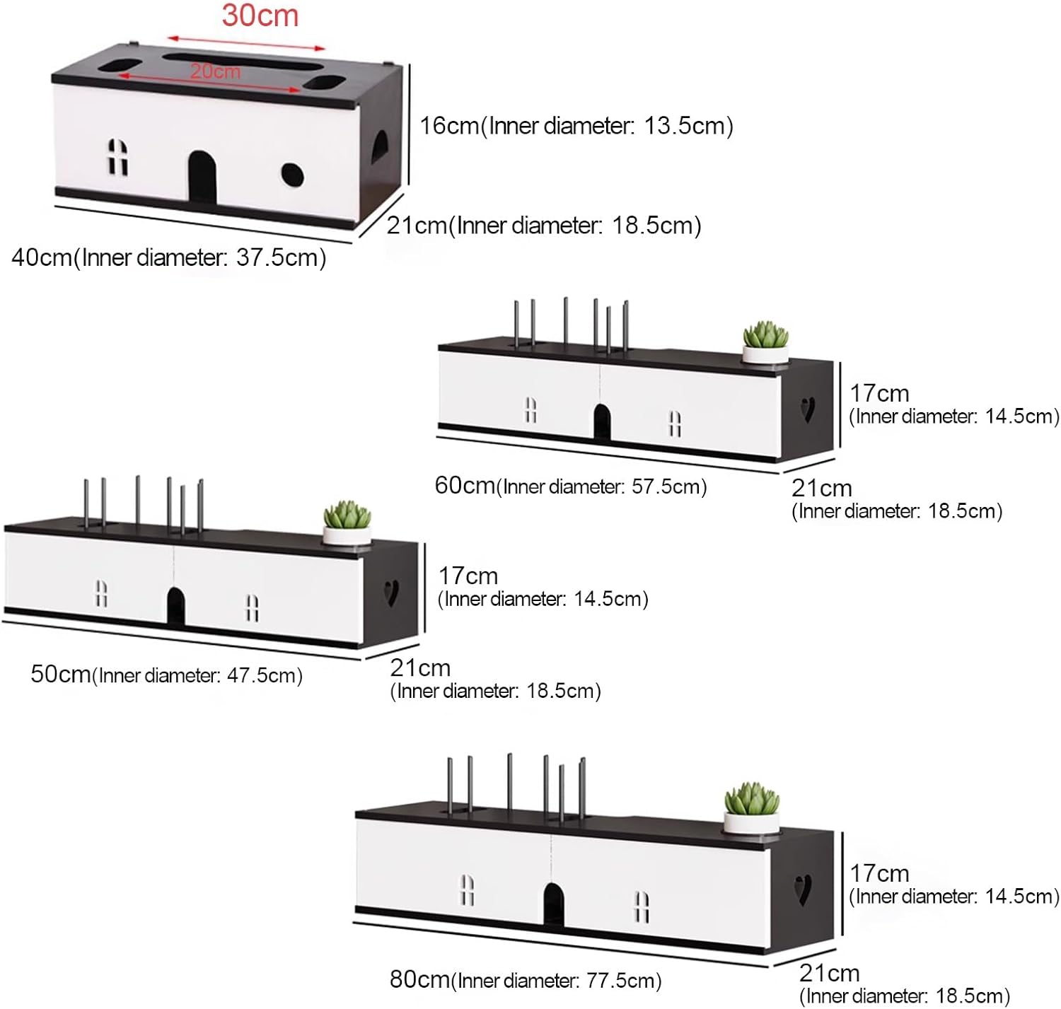 WiFi Router Storage Box Wooden Router Shelf Two-Way Use Creative Design Large Capacity Cab