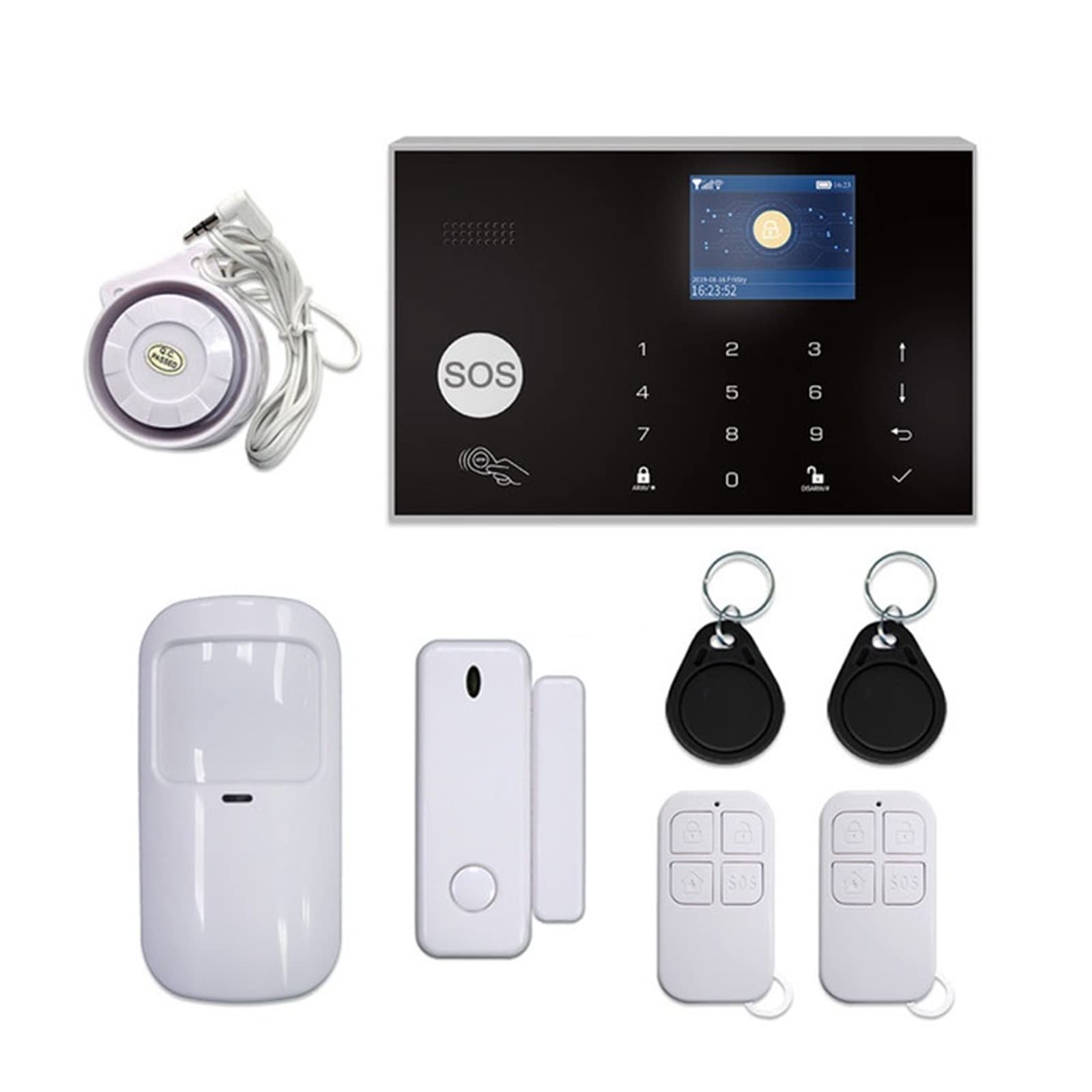 G30 Tuya gsm di Allarme di Sicurezza Domestica 433 MHz Kit antifurto Wireless Funziona con Telecomando App,Facilità di Installazione E Utilizzo(YK-002-GSM-G30-A)