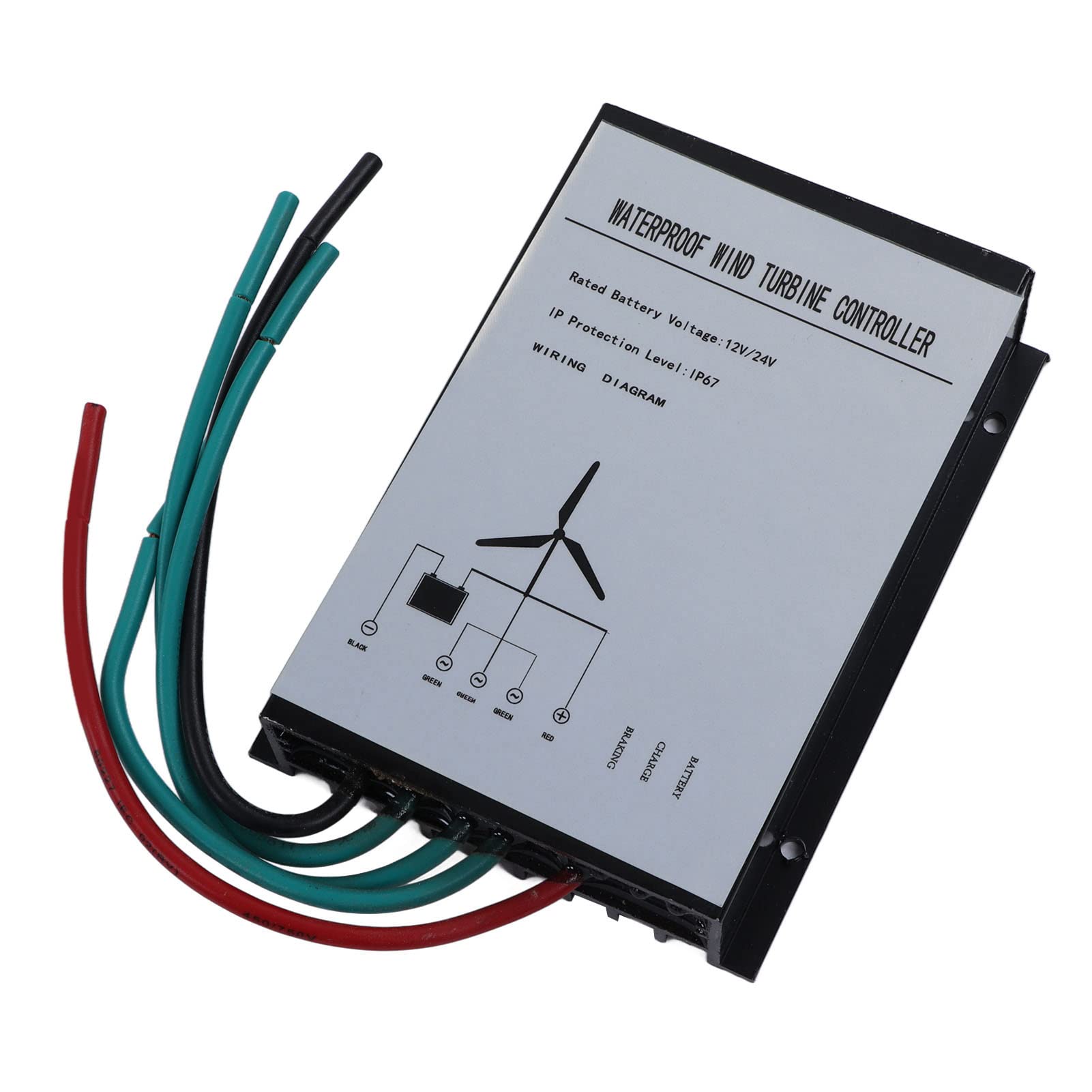 Aramox Generatore Eolico 400W Piccola Turbina Eolica con 3 Pale in Fibra di Nylon Generatore Trifase AC a Magneti Permanenti Bassa velocità di Avvio Tracciamento Automatico del per Cabina Marina