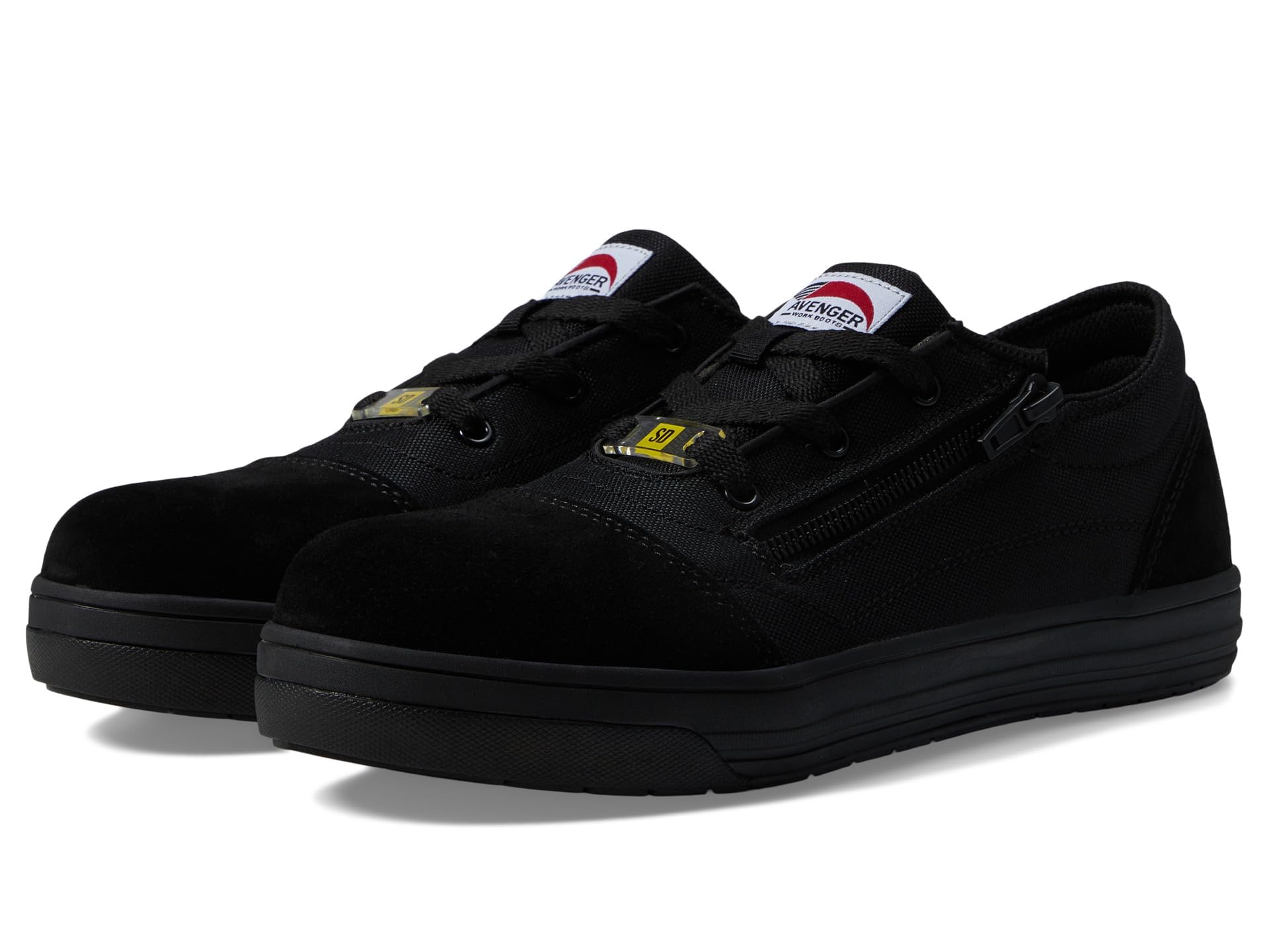 Avenger Work Boots Blade Zip 3-Eye CN SD10 All Black 9.5 EE - Wide