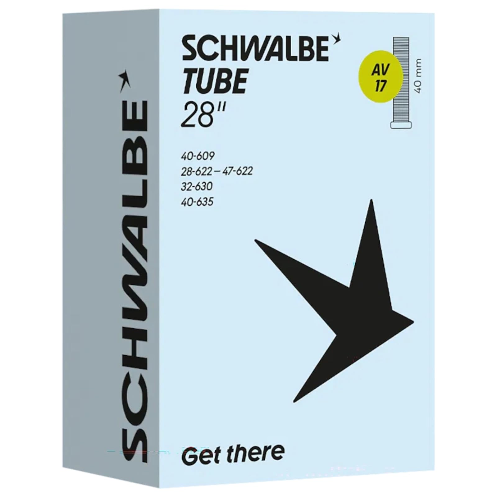 SCHWALBE Fahrradschlauch AV17 mit Autoventil ~ 27"/28" ~ 28/47-622/635 mm (28 x 1 1/4 - 1,75 Zoll)