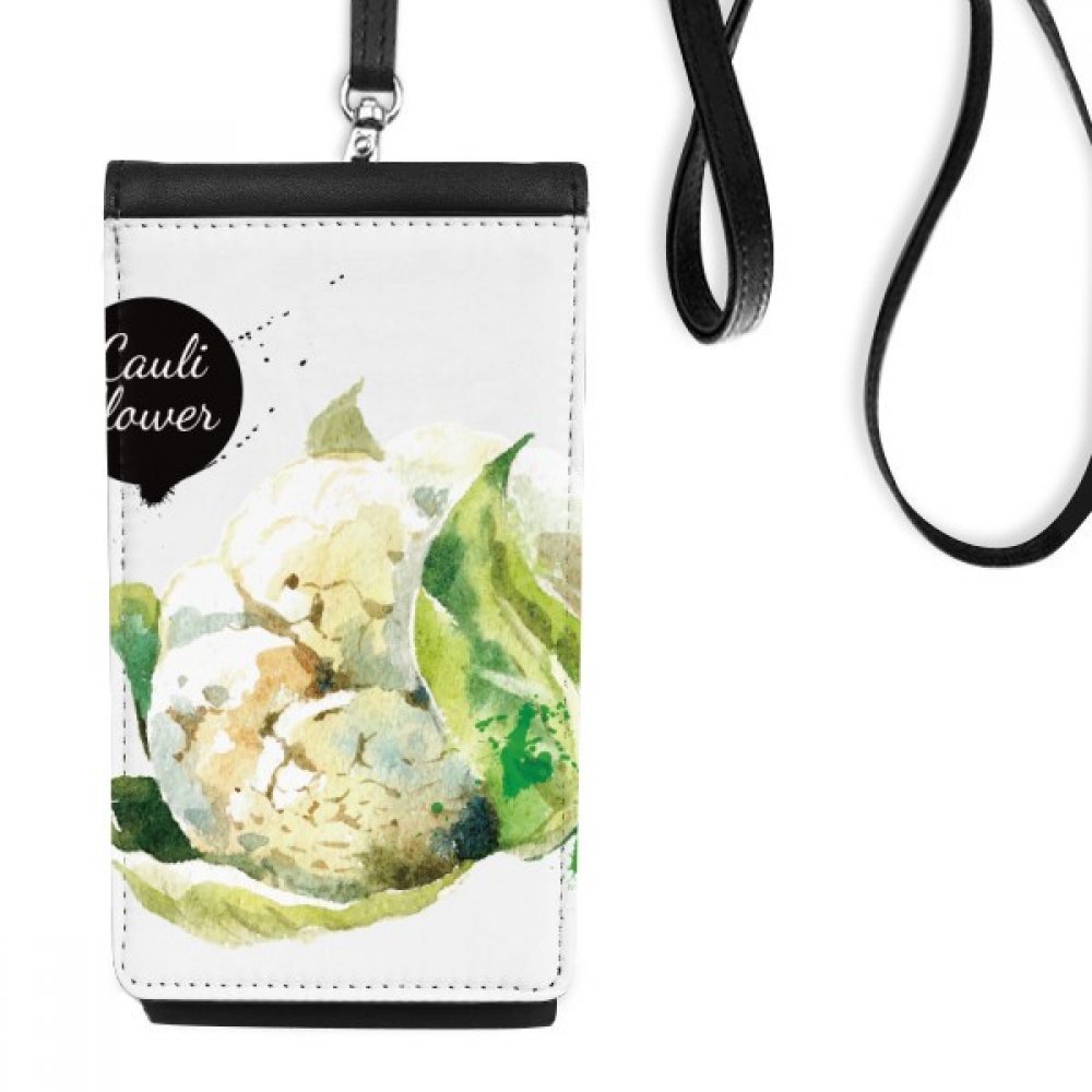 Smartphone bourse choux-fleurs légumes aquarelle porte-monnaie suspendu