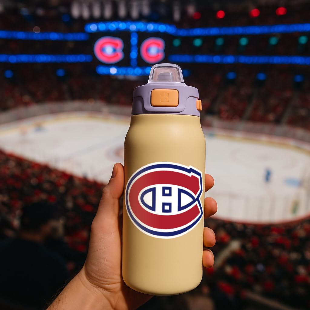 Montreal Hockey Stickers, 24-Pack, 3 Sizes (12.7 cm/8.9 cm/6 cm), Holographic Waterproof PVC, Laptop Locker Notebook Décor – Autocollants Canadiens de Montréal — view 3