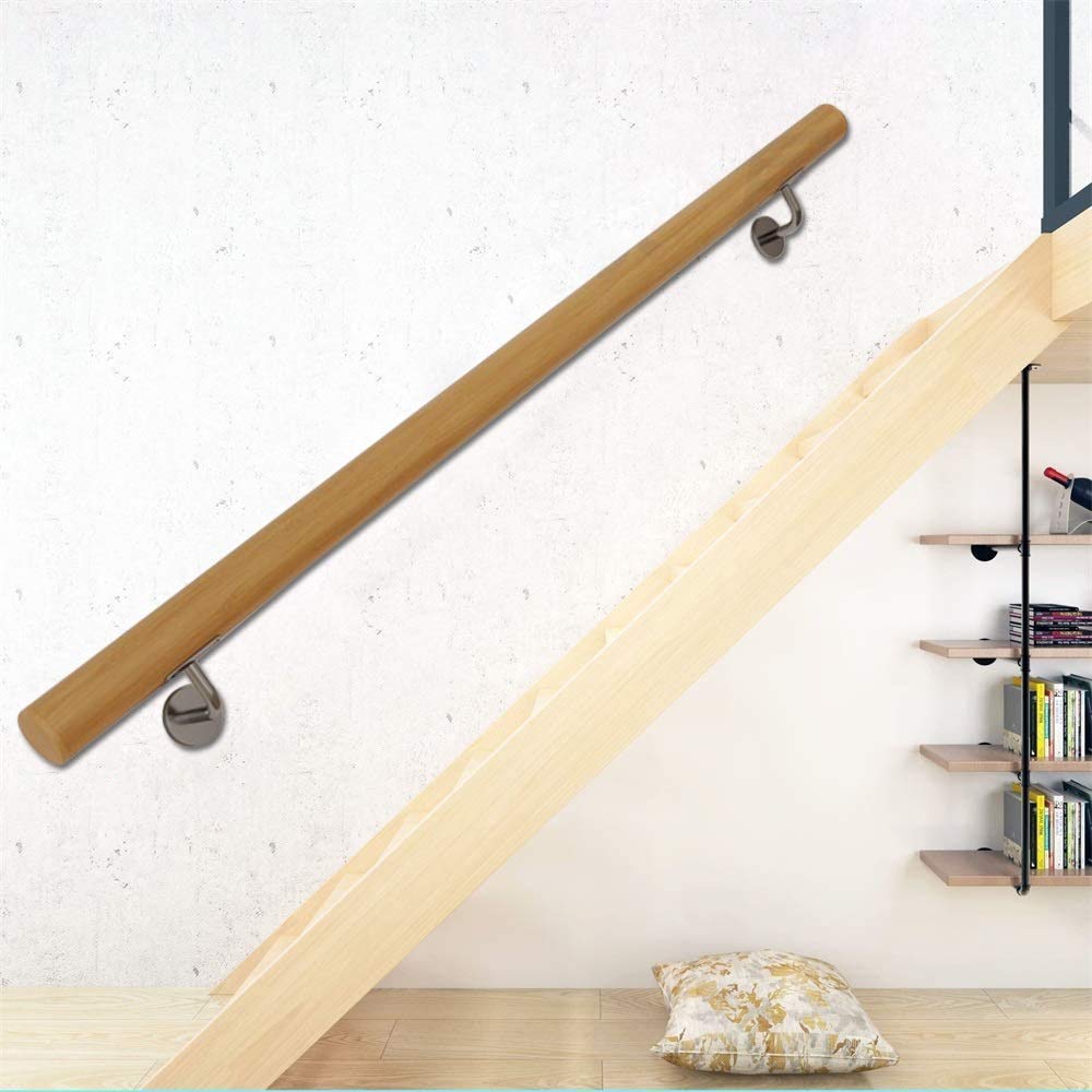 Main courante en bois de 150cm pour escalier intérieur de loft