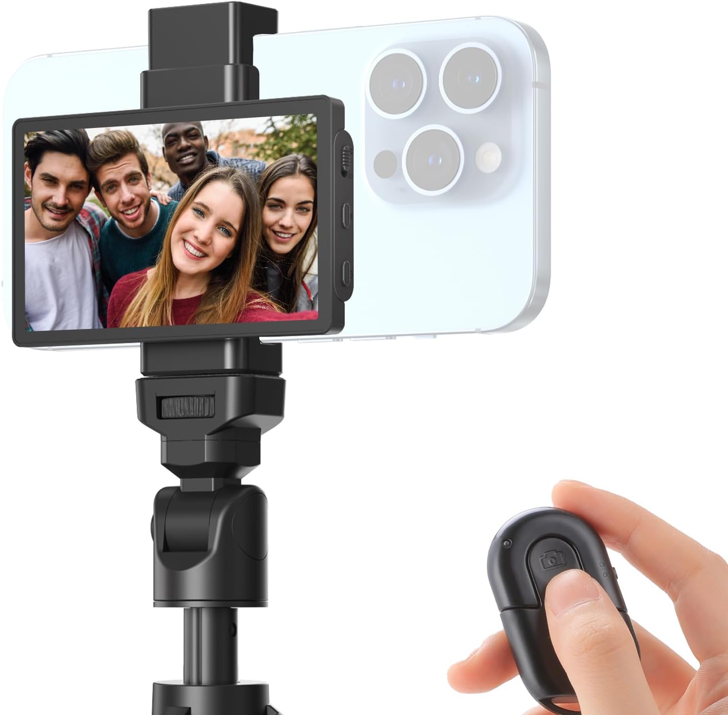 King Ma Mini Vlog Selfie Bildschirm Kompatibel iPhones, Magnetischer Selfie Flip Screen Spiegel, darüber Rückkamera Geeignet für Vlogging Live Streaming TikTok (Unterstützt keine 4K-Aufnahme)