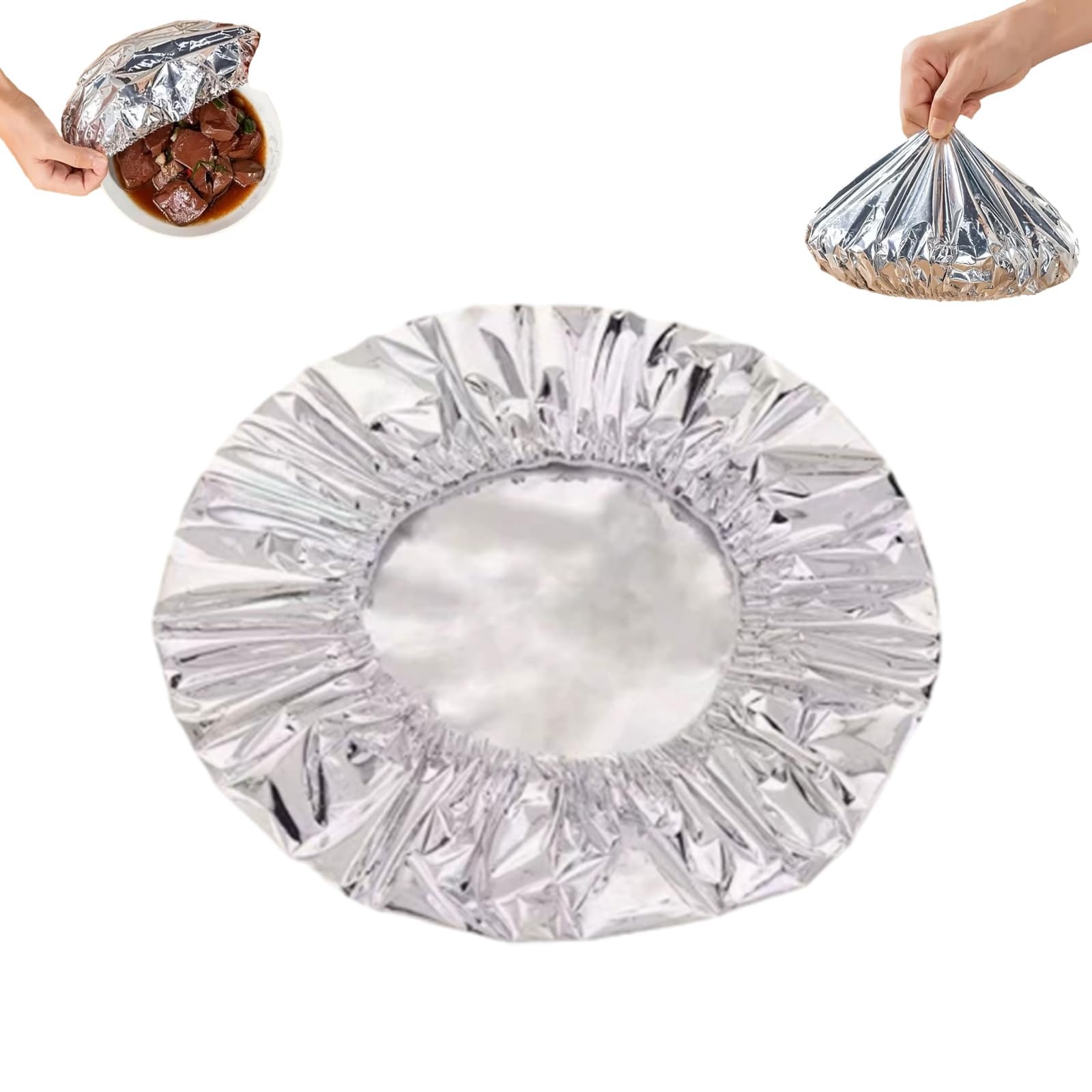 Aluminium Foil Food Covers, Elastic Bowl Covers, Insulated Stretch Lids, for Bowls Plates Food Storage