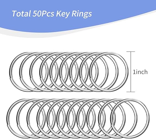 Miniatura 3 de 100 llaveros giratorios de alta calidad con llaveros, clip de llavero de metal y llavero, 50 ganchos para llaveros y 50 llaveros para cordón,