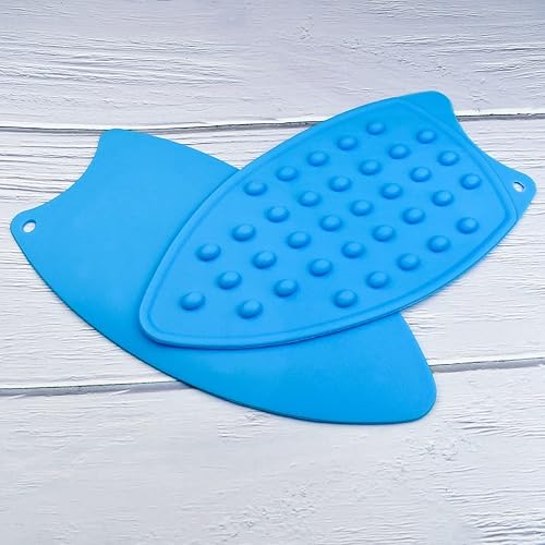 Miniatura 7 de yuntop 2 almohadillas de silicona multiusos resistentes al calor, almohadillas protectoras para tabla de planchar, planchas planas, rizadores (azul)