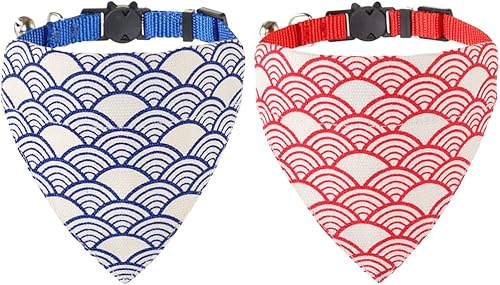 Miniatura 5 de Collares para gatos del día de San Patricio, con bandana, campana, collar ajustable para perros pequeños, cachorros y niñas