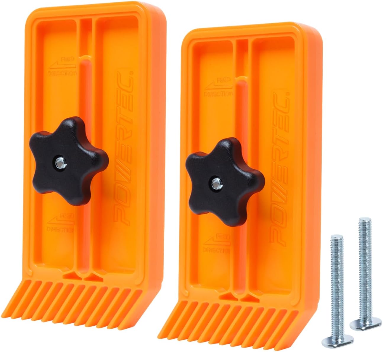 POWERTEC 71832-P2 Stackable Featherboard for Table Saw, Router Table, & Band Saw, Universal T-Track & Miter Slot Mount - Woodworking Safety Tool, 2 PK