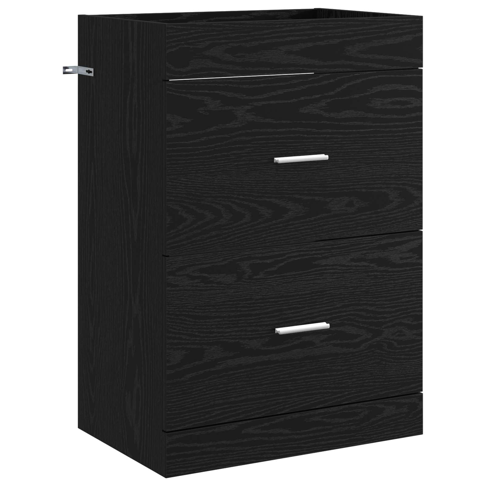 Meuble de salle de bain en chêne noir - 56 x 37,5 x 81 cm - Avec beaucoup d'espace de rangement - Tiroir et porte pour salle de bain - Meuble de salle de bain moderne