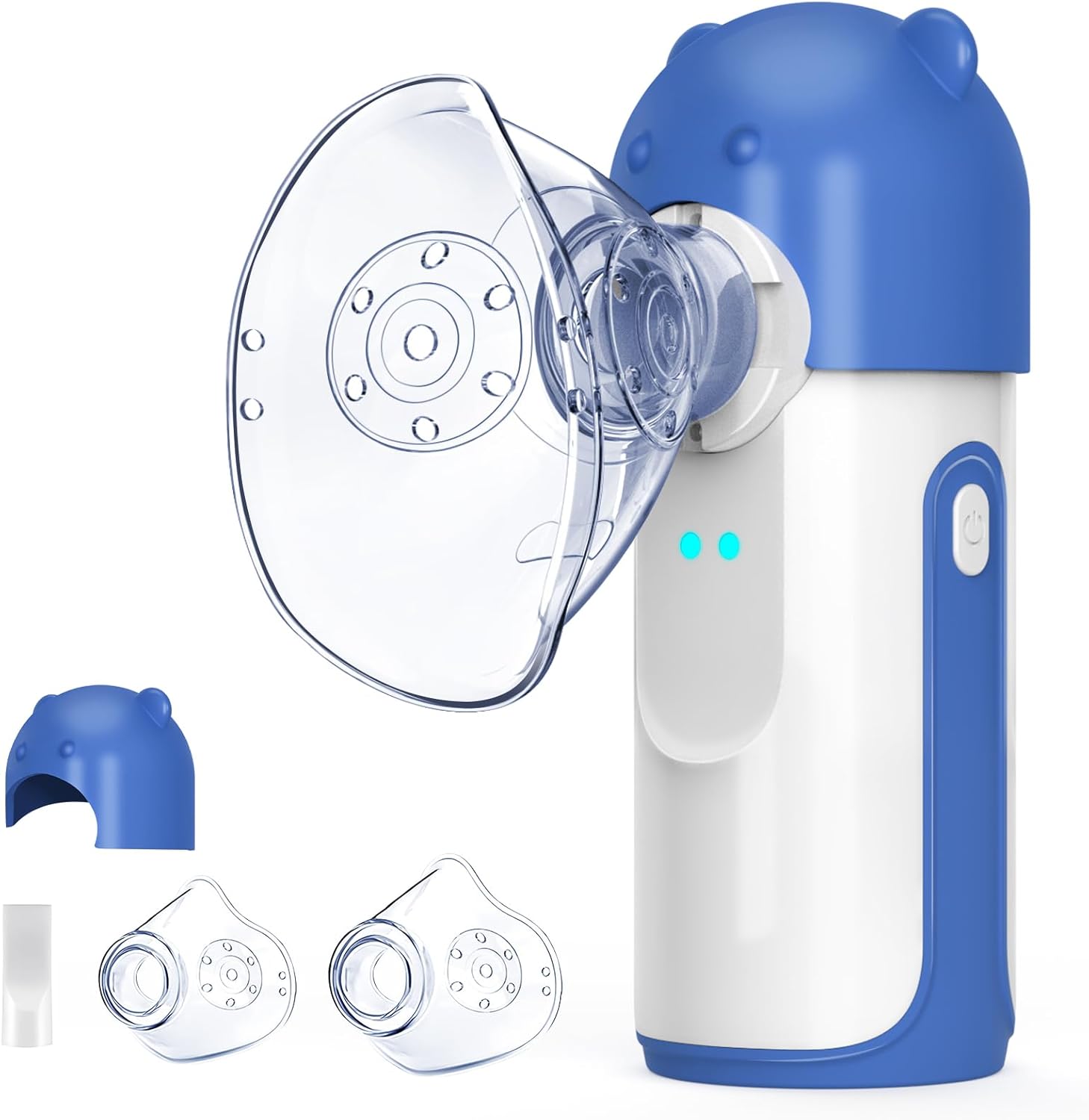 Aerosol Portatile Silenzioso Con Display Digitale – 2 Modalità (Adulto/Bambino) – Tecnologia Micromesh ≤5µm – Alimentazione A Batterie O USB – Con Maschera E Boccaglio