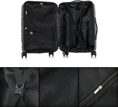 1990s Expandable Medium Suitcase Polypropylene 65 cm for 23 kg (79L)| Semi-rigid Expandable Suitcase with 4 Swivel Wheels and Embedded Lock (Black)