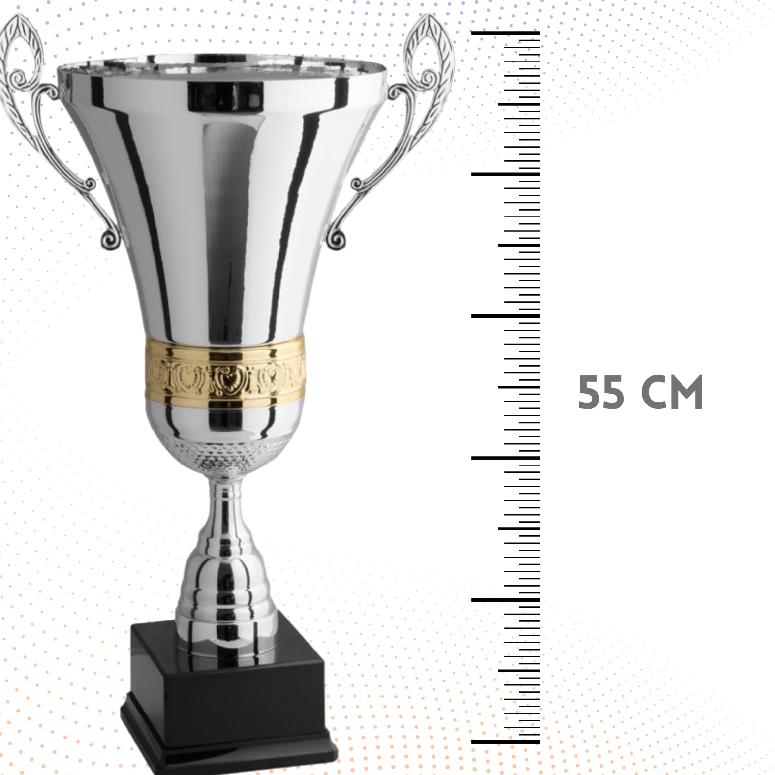 Coppa Trofeo Personalizzabile con Manici Fregio Dorato in Metallo Calcio, Fantacalcio, Tennis, Padel, Basket Premiazioni Sportive ed Eventi con Targhetta Personalizzata cod 1.091