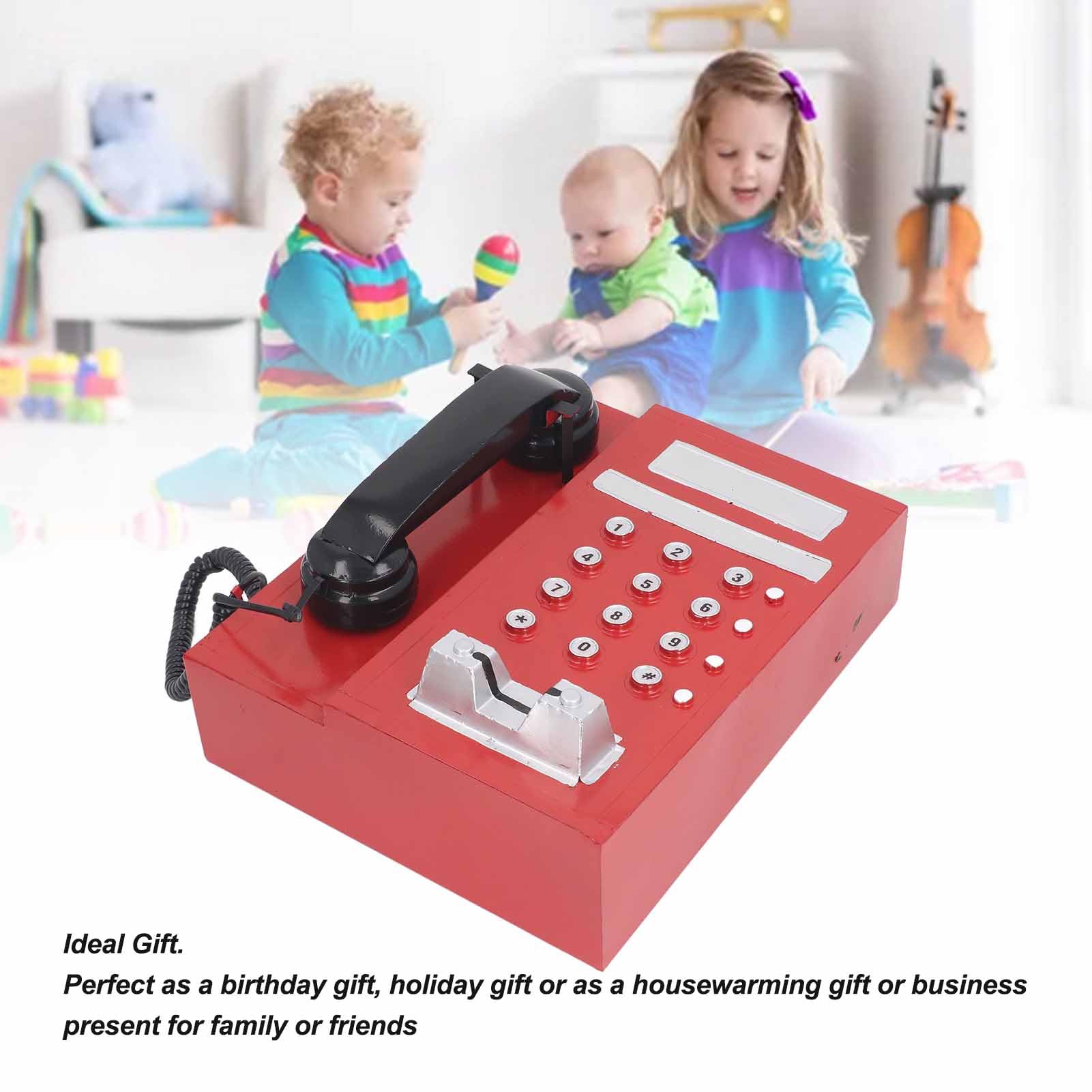 Modello di telefono retrò, simulazione modello di telefono vecchio stile squisito innovativo, modello di telefono in stile vintage per giochi di ruolo fotografici, oggetti di (Rojo)