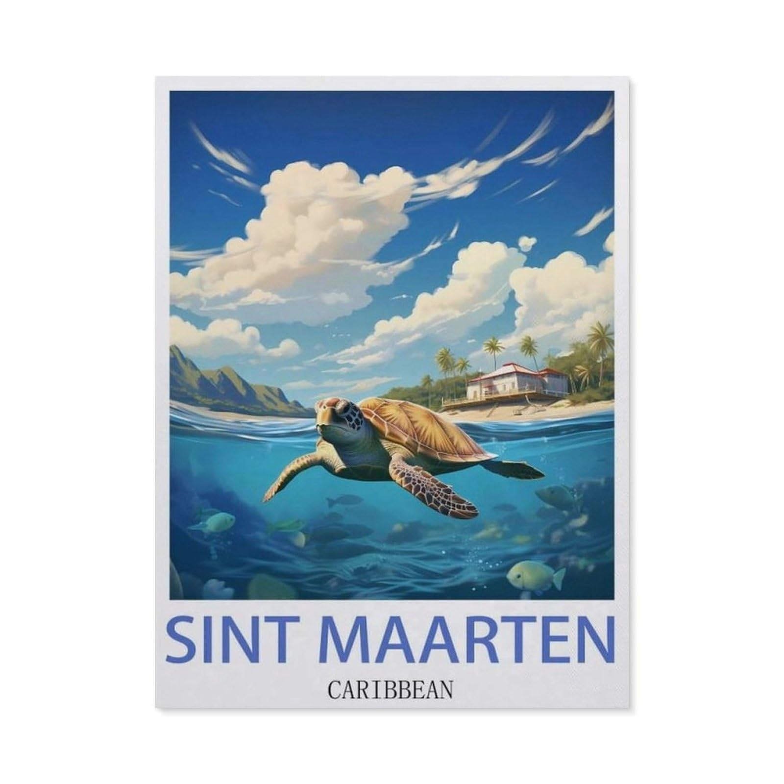 Tin Sign，Sint Maarten Caribbean(15x30cm）