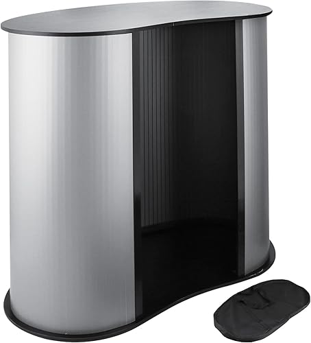 VEVOR Mostrador portátil de ferias comerciales con paredes laterales de plástico corrugado, mostrador de podio emergente, pantalla de mesa de ferias