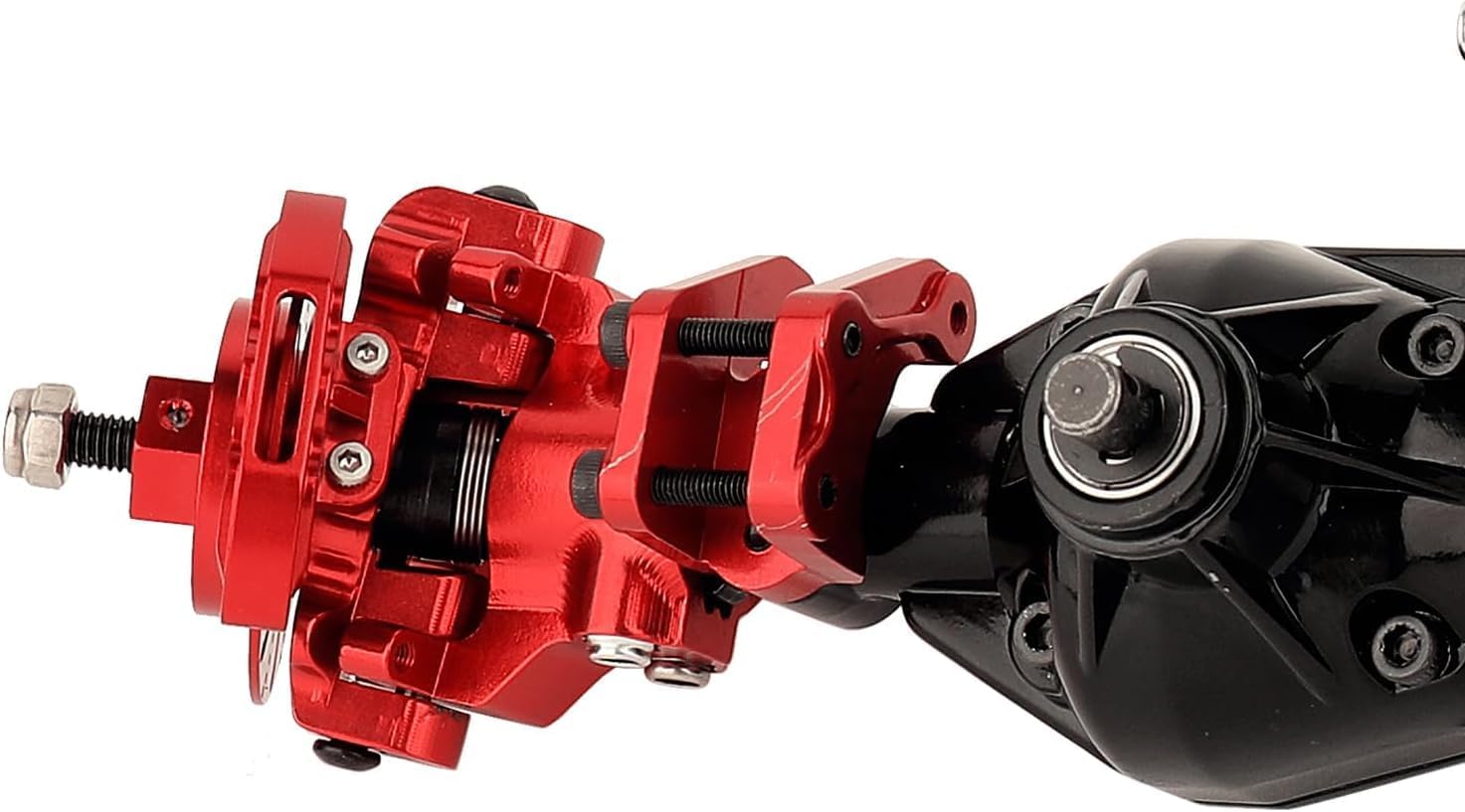 RBX10 Front & Rear Axle with Caliper Brake disc for Axial Ryft 1/10 RC Cralwer Car Upgrade Parts Accessories (Red)
