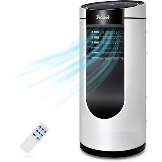 Aire Acondicionado Portatil, 4 en 1 Climatizador, Enfriamiento Potente, 9000Btu, Refrigeración, Deshumidificación, Ventilador, Temporizador 24H, Climatizador Silencioso para Hogar y Oficina