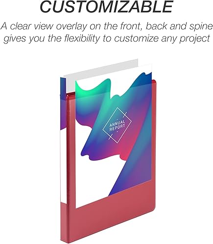 Miniatura 6 de Samsill (MP48513) - Carpeta de 3 anillos redondos de 12 pulgada, fabricada en los EE. UU., con cubierta transparente personalizable para insertos,