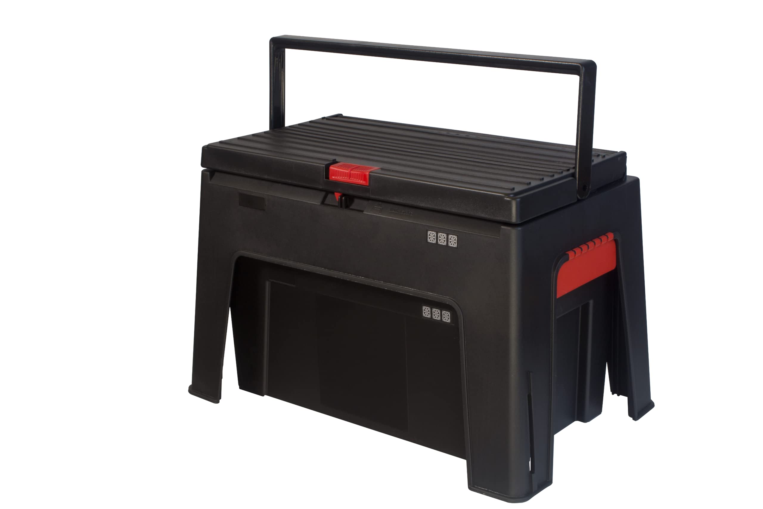 Boîte à outils portable et tabouret intelligent P&B 46x28x30 cm à double compartiment rigide