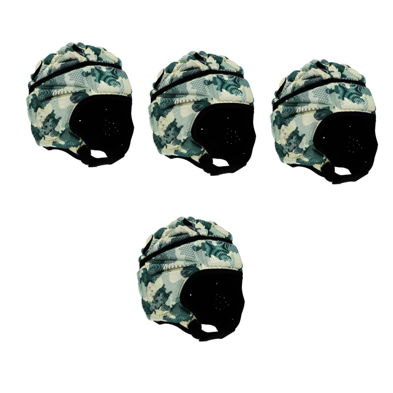 BESPORTBLE 4pezzi Casco Protettivo Per Calcio e Rugby Copricapo Imbottito Con Protezione Auricolare Per Ragazzo Ragazza e Giovani Mimeticato Accessorio Sicuro Per Sport Di Squadra