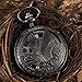 LOOIUEX Taschenuhr Steampunk Black Mechanical Pocket Watch Große Adler Vintage Skelett Tasche & amp; Fob Watch Men Wome Hollow Anhänger Uhr Box Geschenk