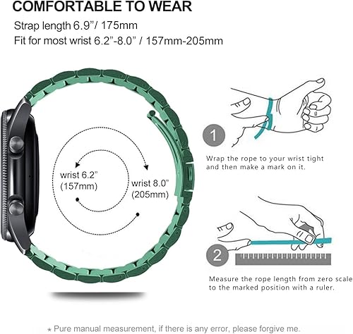 Miniatura 6 de Correas compatibles con Samsung Galaxy Watch 66 Classic  55 Pro  44 Classic  3 de 1.614 in  Galaxy Watch de 1.654 in, correa de repuesto de metal de