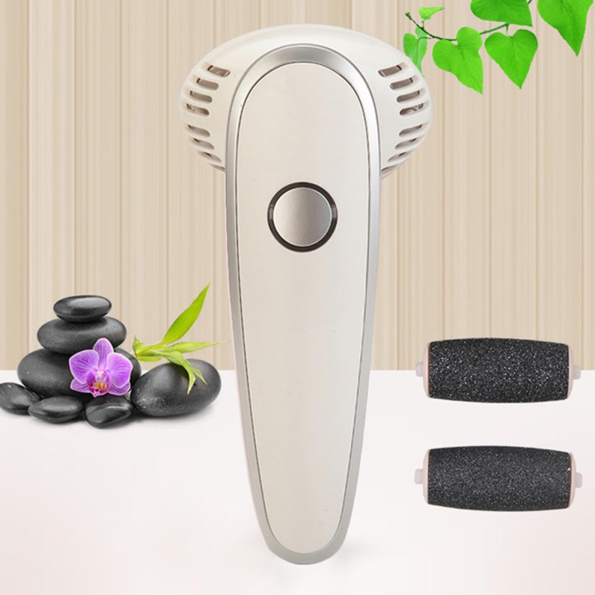 Outil Électrique pour Callosités des Pieds 600 Mah, Plastique Beige