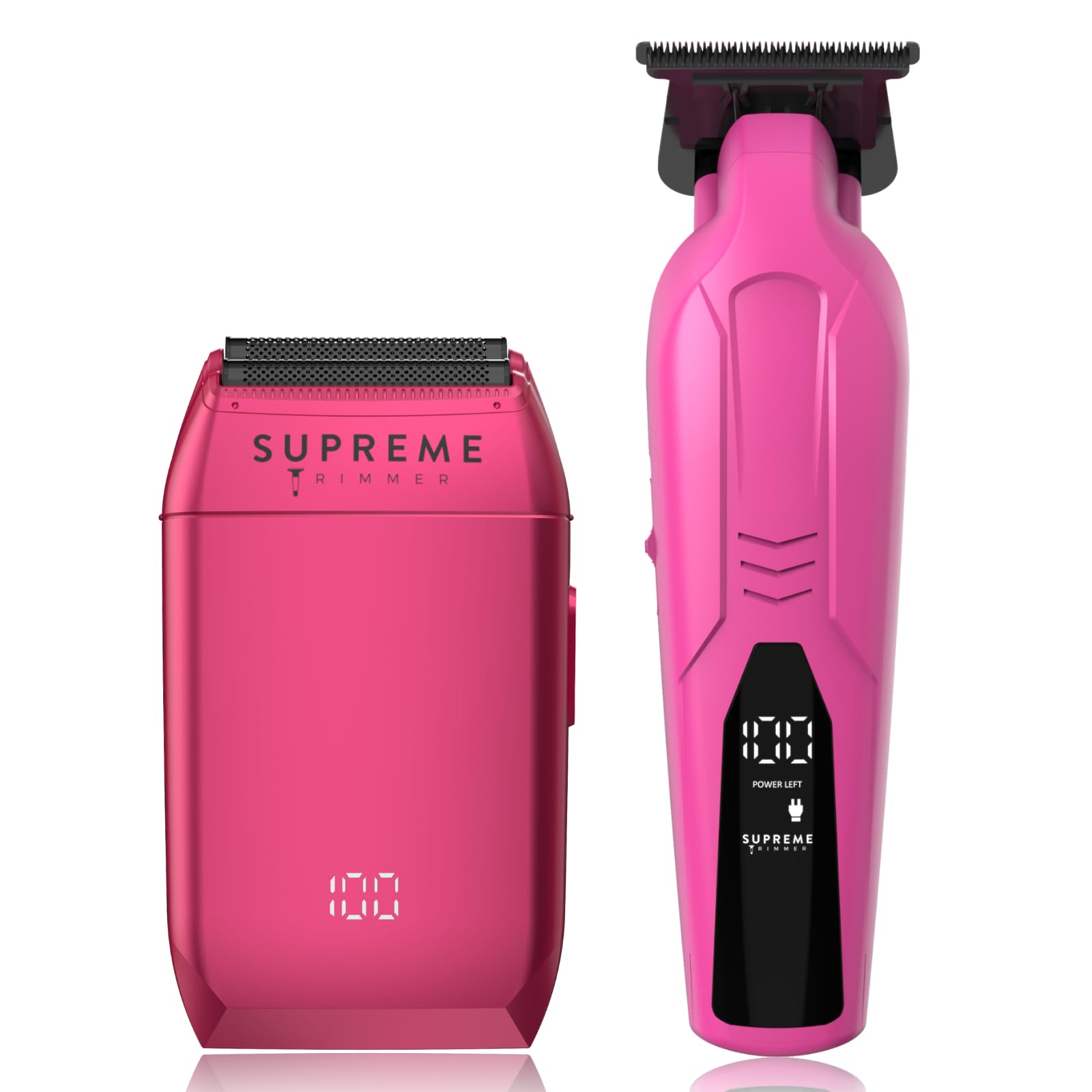 Supreme Trimmer Product Image Vader Trimmer & Crunch Foil Shaver Barber Haircutting Kit | Professionale DLC T-Blade Trimmer Barba ST3778 & STF602 Impermeabile IPX6 Rasoio Set | Rosa