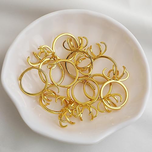 Miniatura 5 de Base de anillo de 6 garras en blanco, base de anillo de garra de garra, bases de anillo de latón ajustables, ajustes de anillo de dedo ajustable