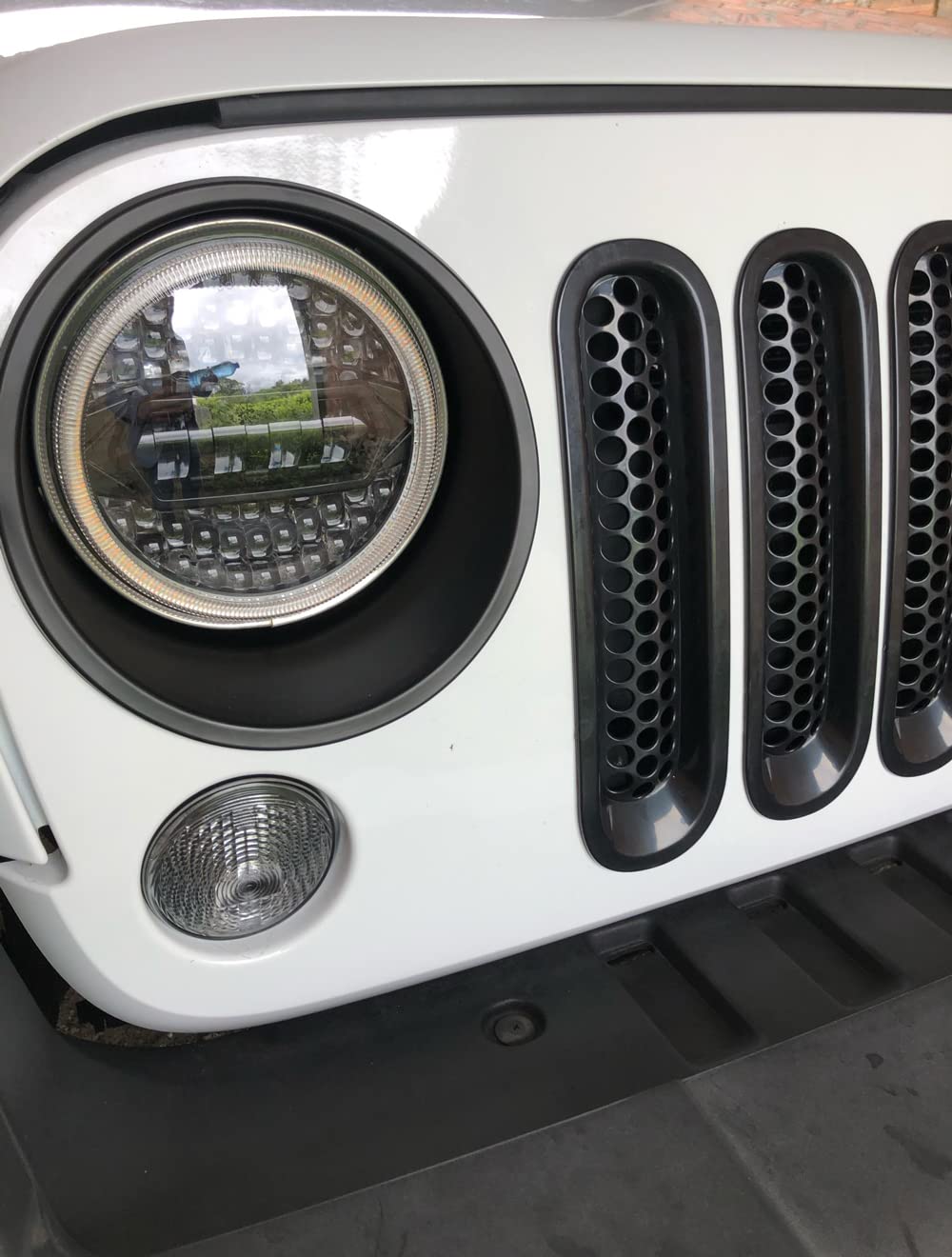 Faro Sopracciglio, Copertura del Sopracciglio Palpebra Anteriore Anteriore Sopracciglia per Wrangler JK 2007-2017 Adesivo Decorativo per Fanale,A-style-2pcs