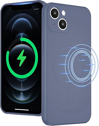 Miniatura 2 de UEEBAI Funda de silicona líquida con carga inalámbrica para iPhone 13 de 6.1 pulgadas, imanes integrados compatibles con MagSafing de carga más