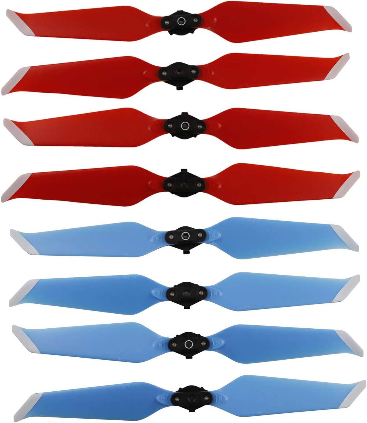 Helistar Propellers for DJI Mavic 2 Pro/Mavic 2 Zoom Accessories Foldable Low-Noise 8743F Props Quick-Release CW CCW Blades 4 Pairs (Red+Blue)