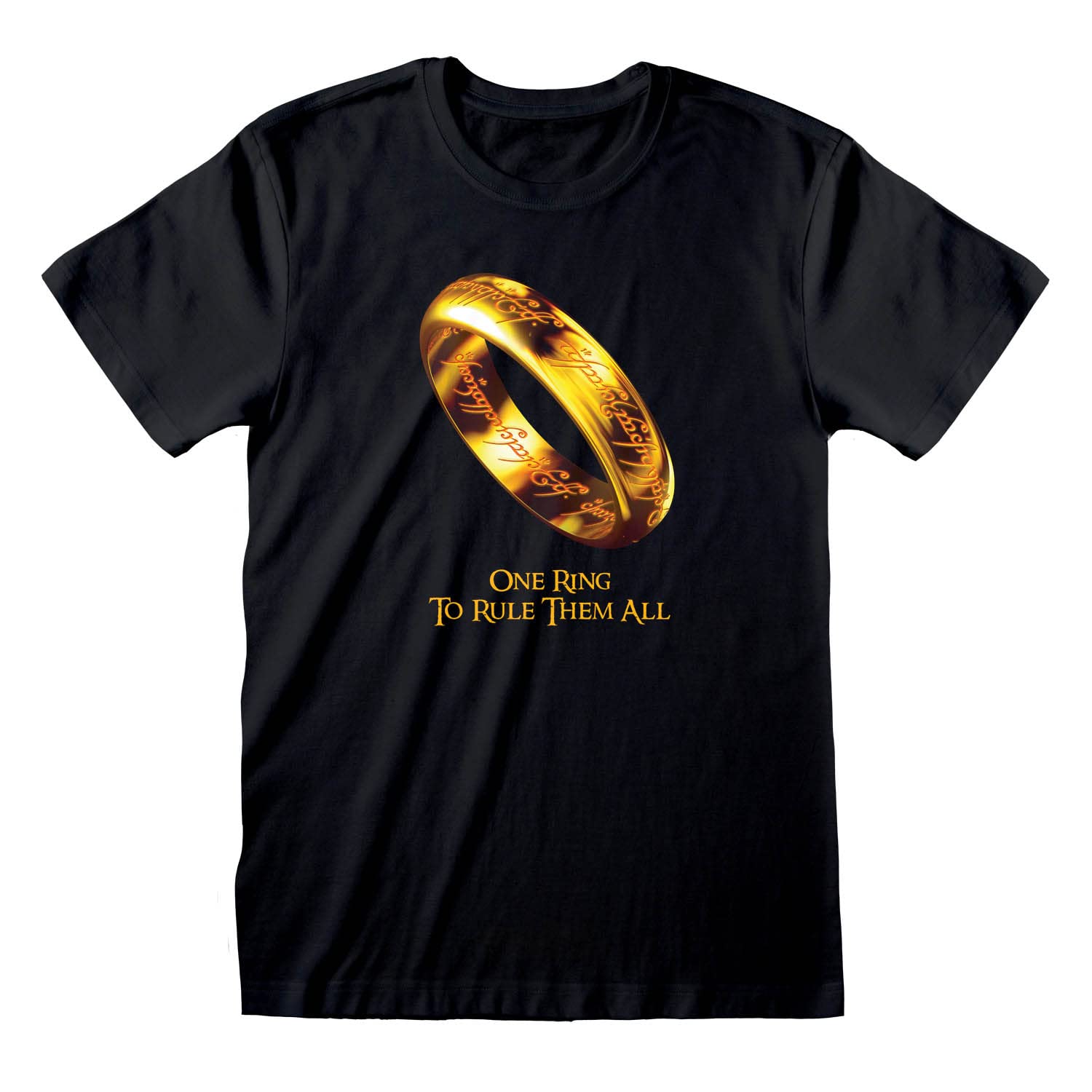Official Lord of The Rings One Ring to Rule Them All Unisex Black T-Shirt, XX-Large