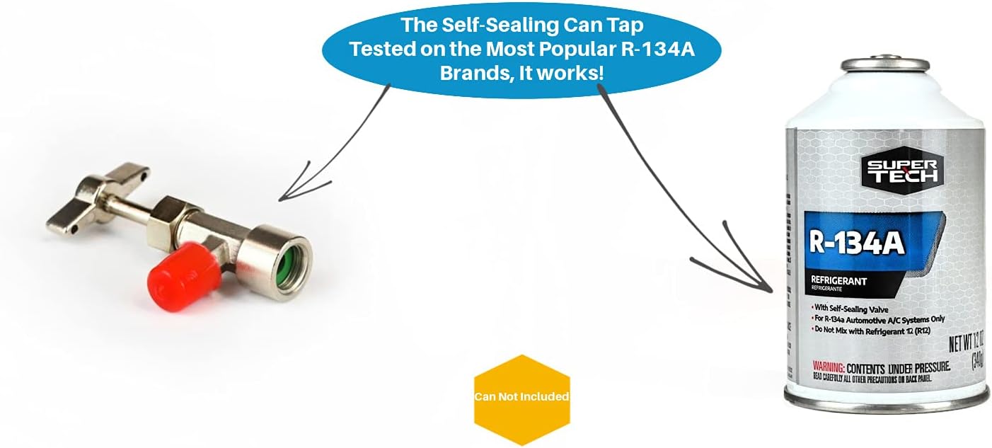 Lu-Hawk R134A Self-Sealing, and Single Puncture Can Taps, with Valve Core Removal Tool. : Automotive