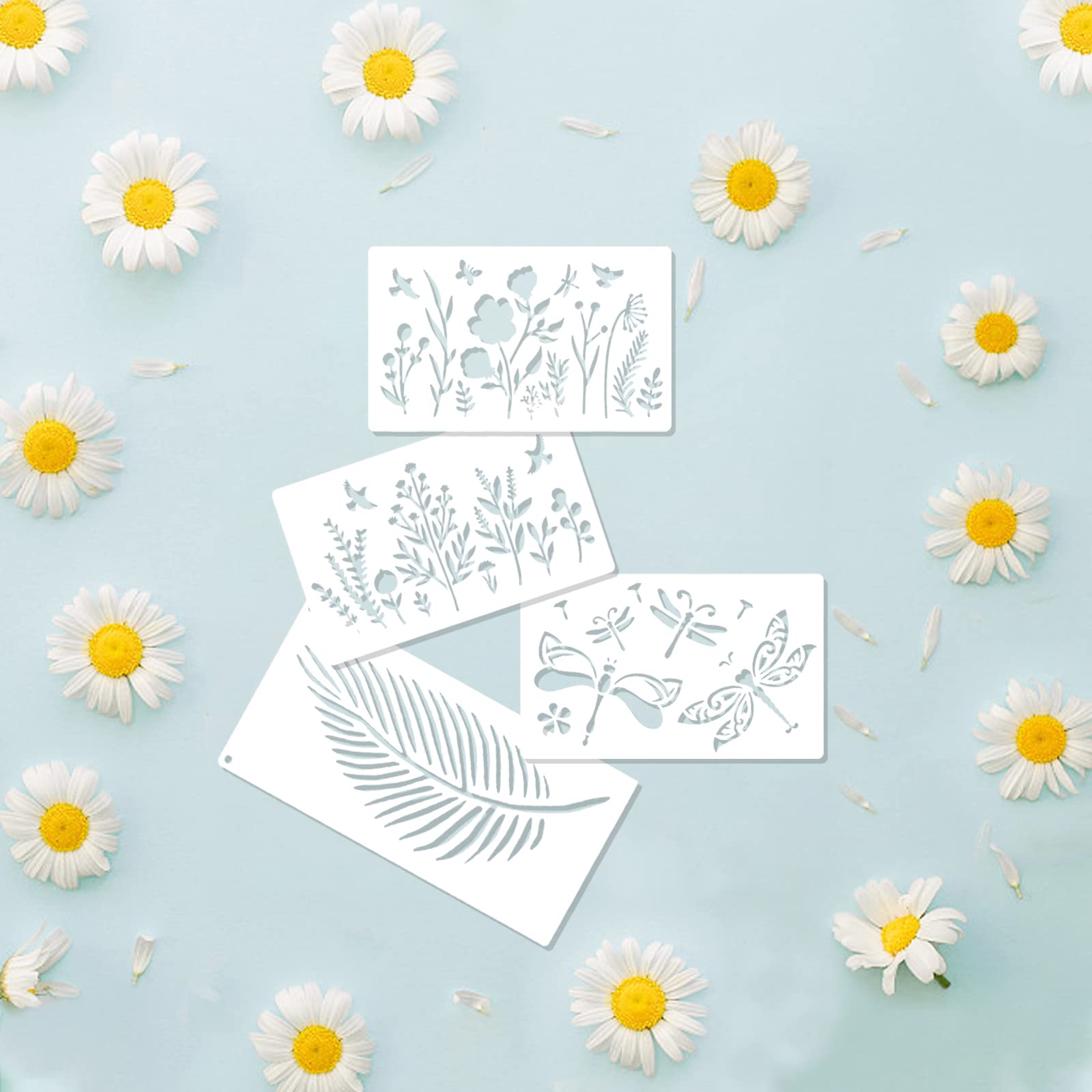 Stencil Fiori Di Campo E Animali - 10 Modelli Per Decorazione Fai Da Te - Foto 9