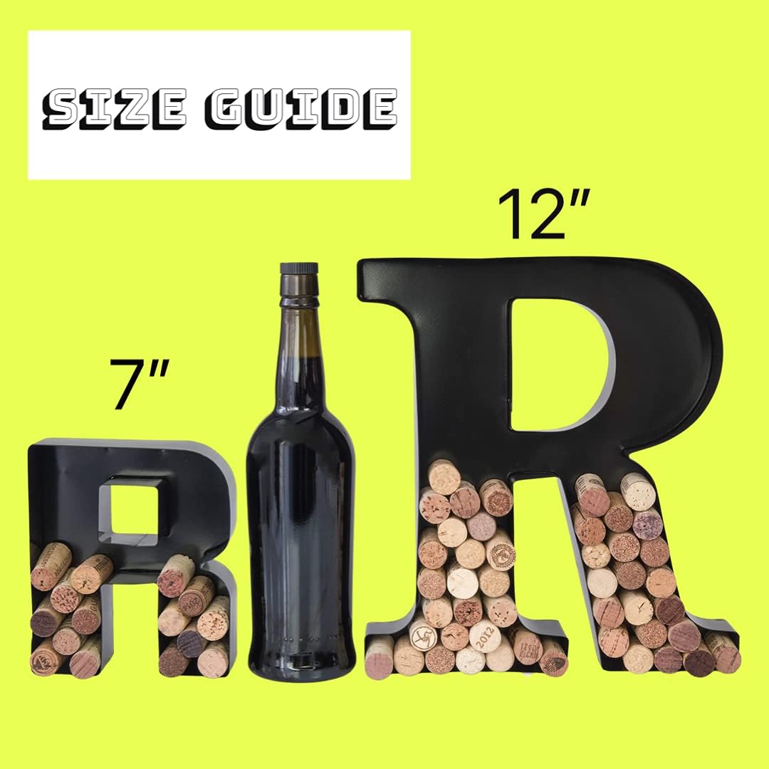Made Easy Kit Wine Cork Holder Decorative Metal Monogram Letter for