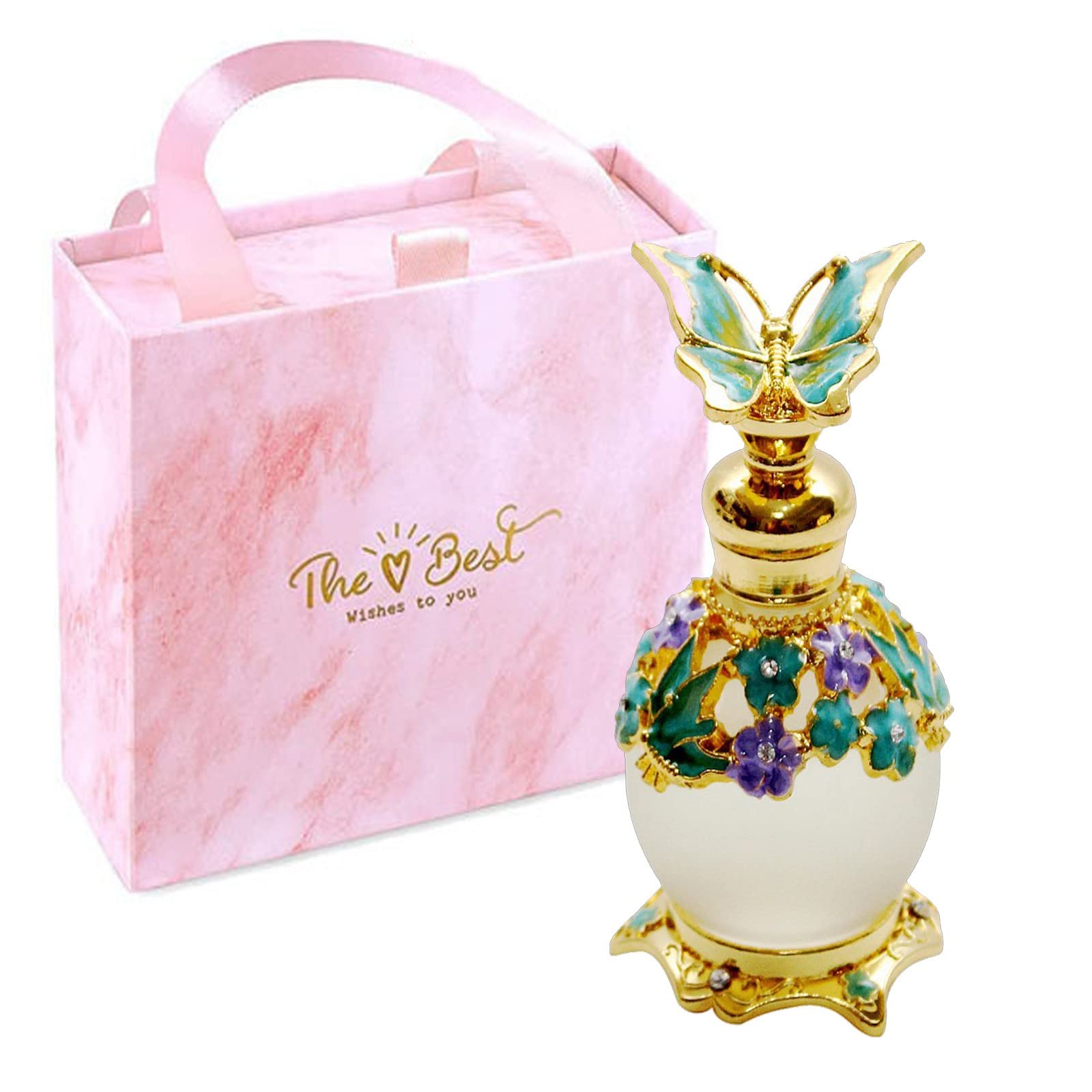 LIYJTK Árabe Perfumes para Mujer Musulmán Eau de Parfum Toilette Dubai Retro Fragancias para Mujer Concentrado de larga duración Perfume Aceites Perfumes Florales Árabes de Mujer 0.8 onzas
