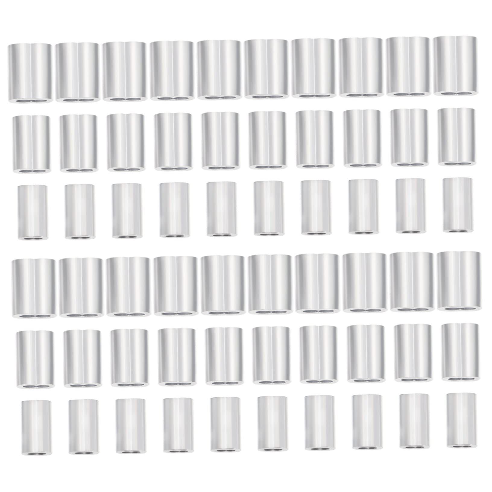 FUNOMOCYA Aluminum Crimping Loop Sleeves for Wire Rope 8-Shaped Hole Sleeves Kit 180pcs Lightweight Sturdy Rigging Hardware