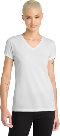 District Womens Perfect Blend CVC V-Neck Tee - Stylish Casual Short Sleeve T-Shirt, Soft Cotton & Polyester