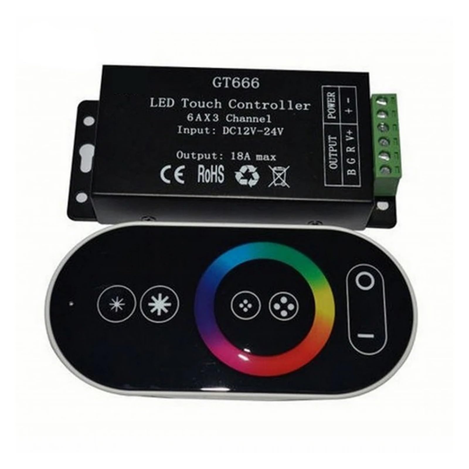 Controlador atenuador LED DC12V-24V con pantalla táctil de 3 canales