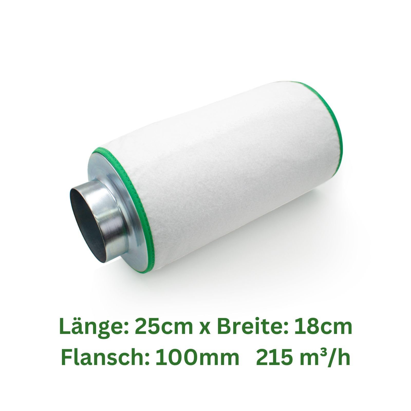 Filtr powietrza, rozmiar kołnierza 100 mm, do obrotu powietrza 215 m³/h, oczyszczacz powietrza, filtr z węglem aktywnym, filtr zapachowy – profesjonalna jakość do gastronomii, hodowli roślin –