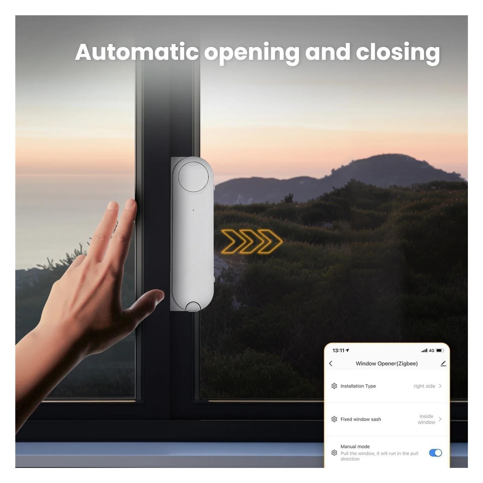 Abridor automático de empujador de ventana corrediza inteligente Tuya